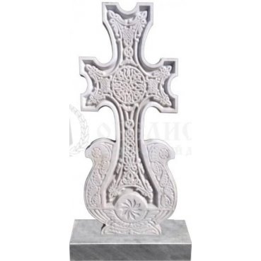 Фрезерованный памятник крест из мрамора №48
