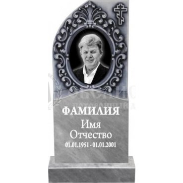 Фрезерованный памятник из мрамора с крестом №69