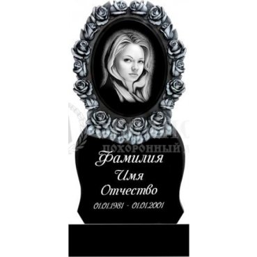 Фрезерованный памятник с розами из гранита №75